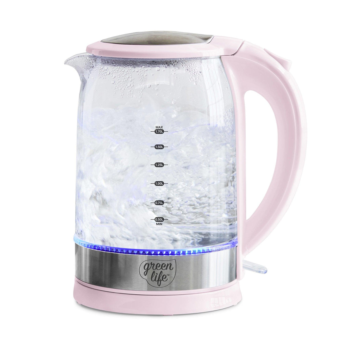 GreenLife Qwik & EZ Electric Glass Kettle Pink