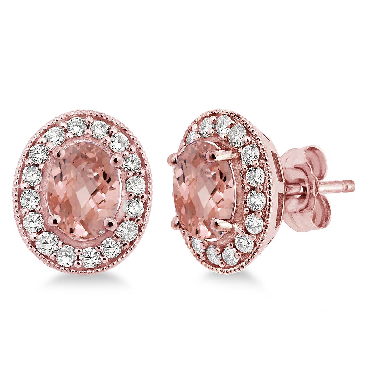 Jilco Inc Morganite & Diamond Earrings