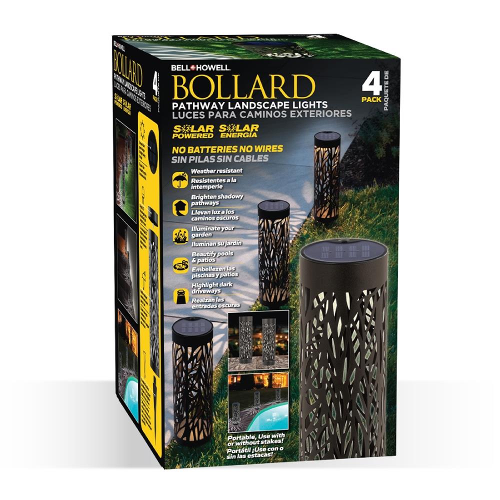 Bell + Howell Solar Bollard Pathway Lights Size 4 Pack