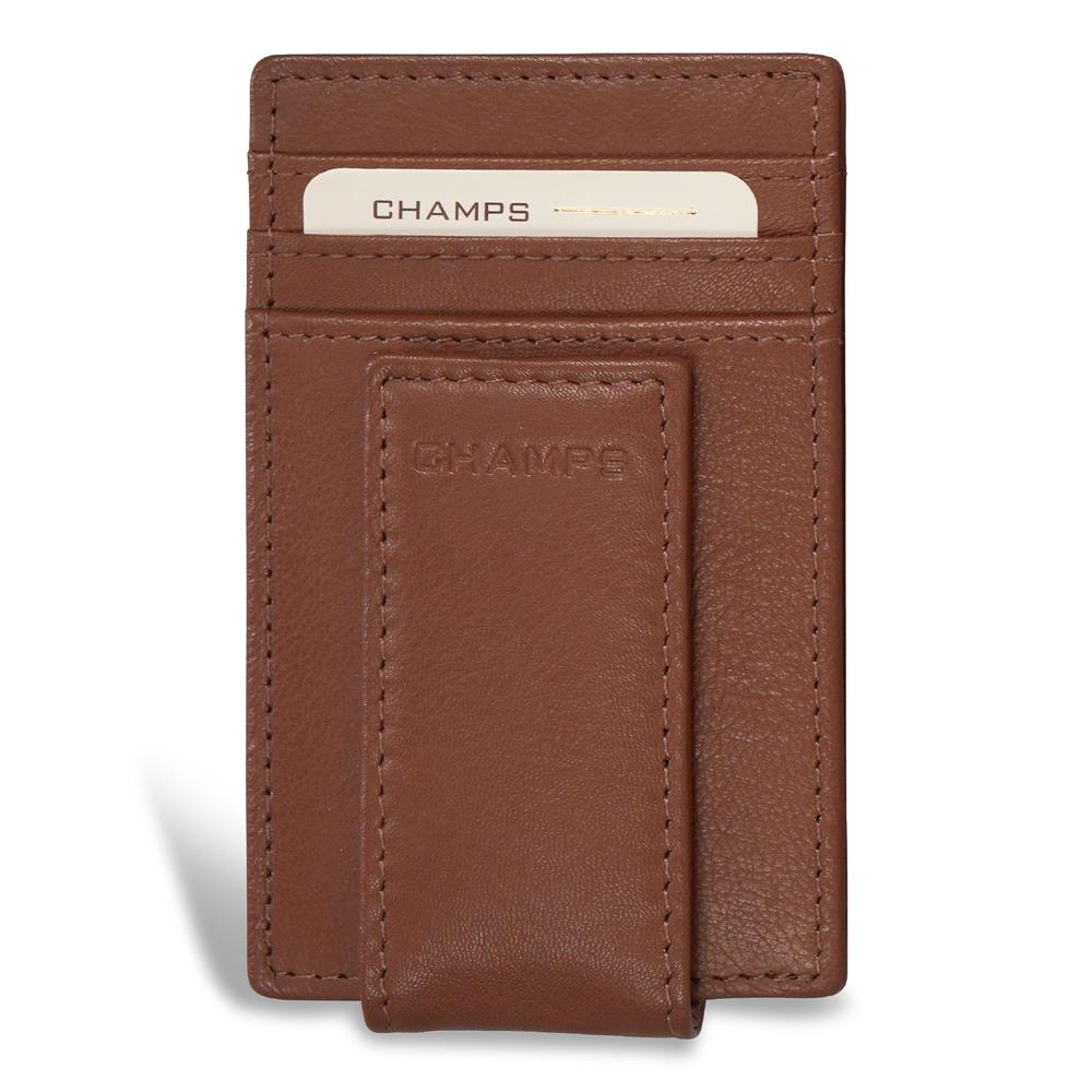 Champs Luggage Onyx Leather Mag Card Case Size 2.75"x4.5"