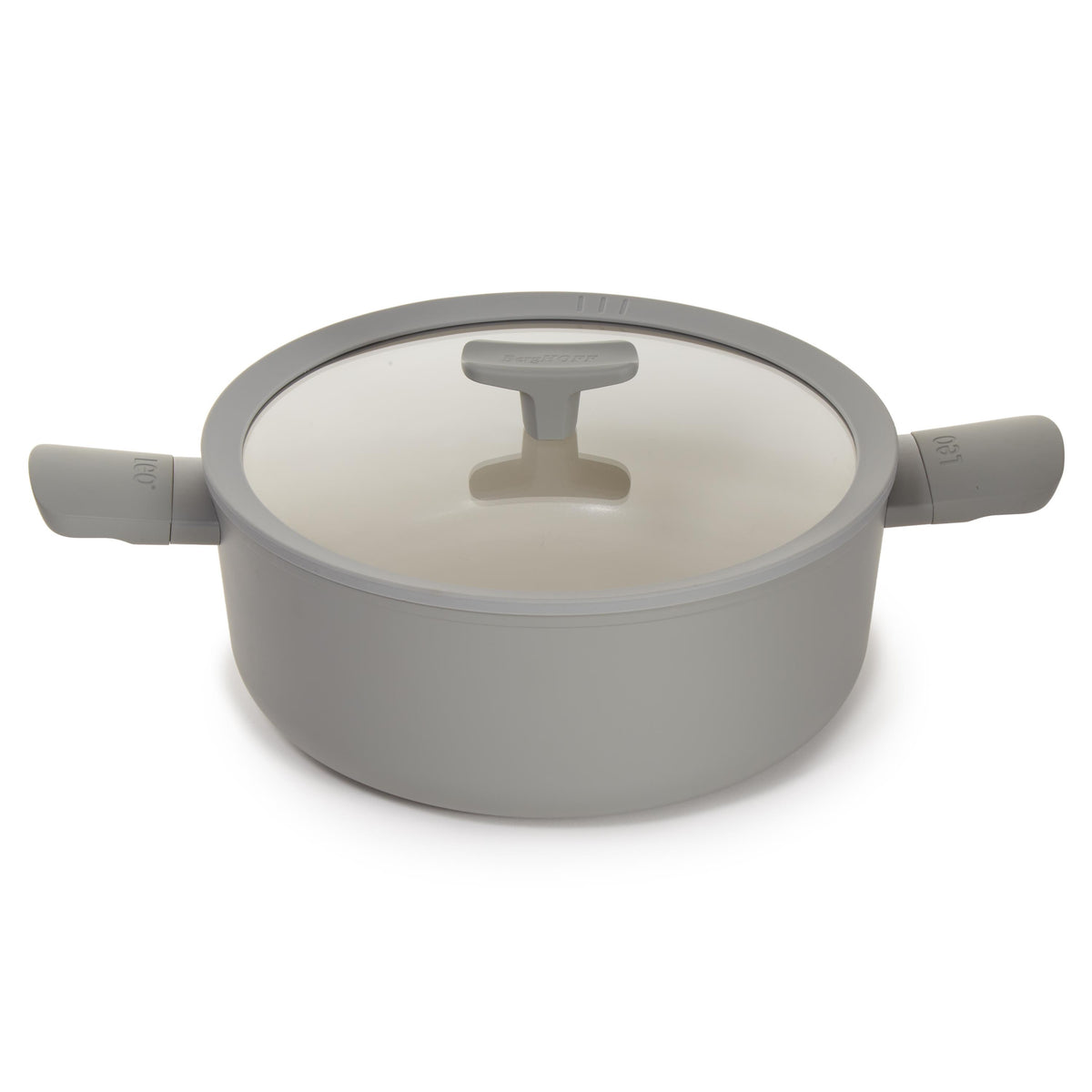 BergHOFF Leo Balance NS Ceramic Stockpot 11", 6.5qt. With Glass Lid, Recycled Aluminum, Moonmist