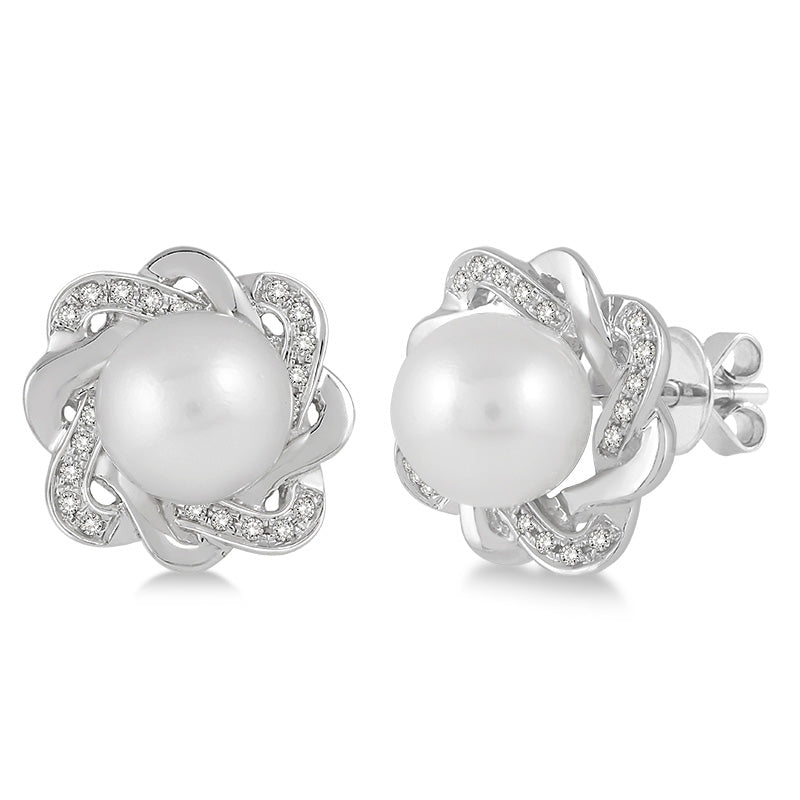 Jilco Inc Pearl & Diamond Earrings