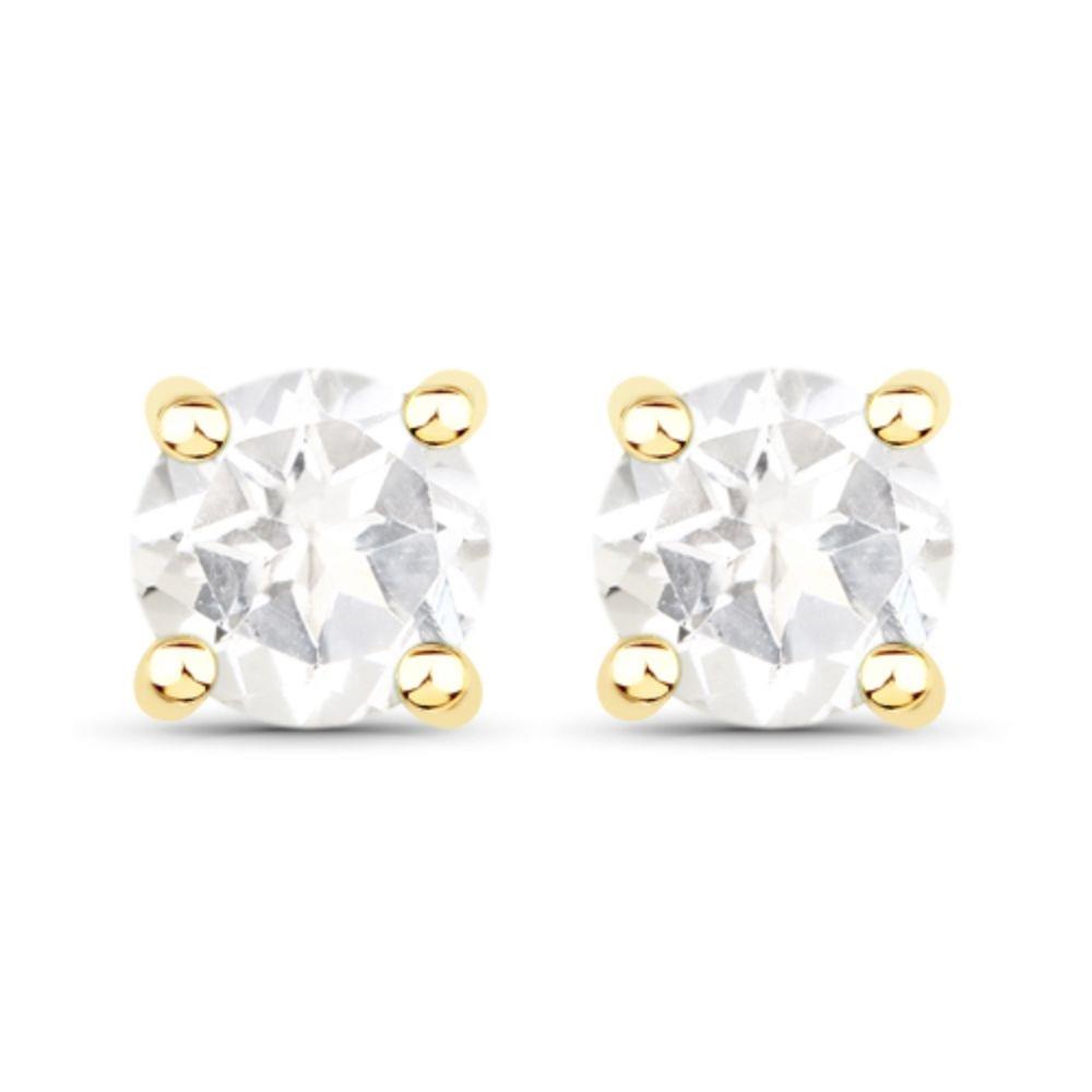 Prestige Boutique Diamonds Round White Topaz Earrings Size 3 MM