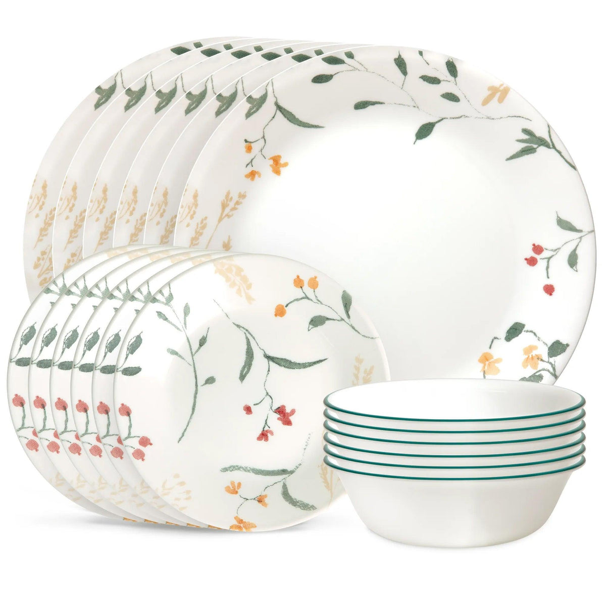 Corelle Wildflower Scatter Signature Pattern 18pc Dinnerware Set