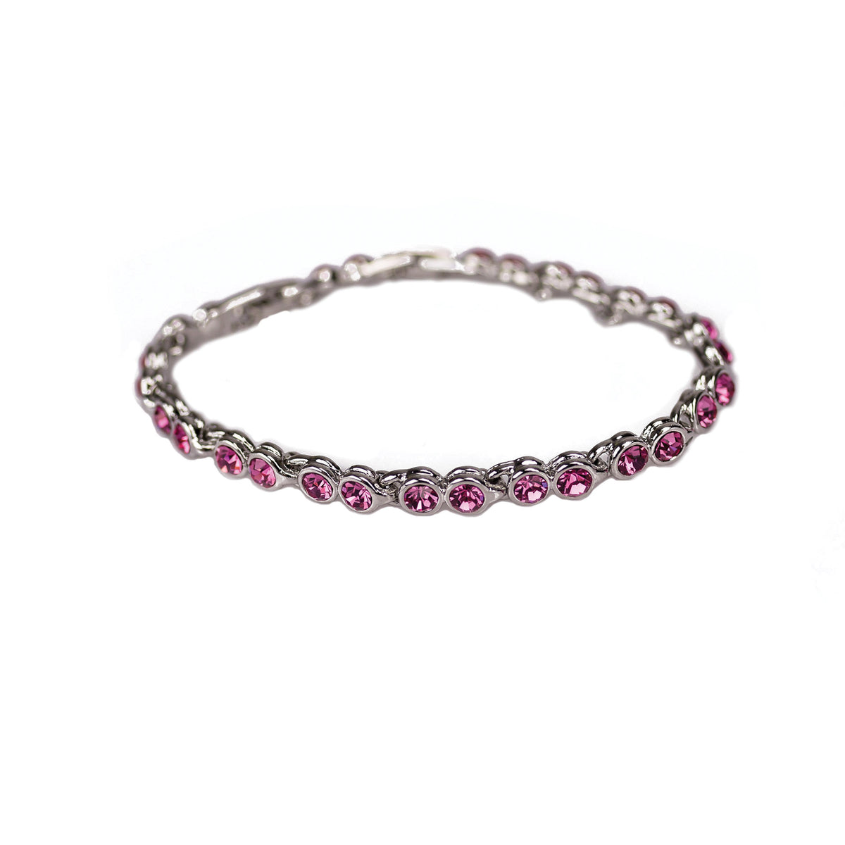 Completely Bella Pink Rhinestone Infinity Style Tennis Bracelet