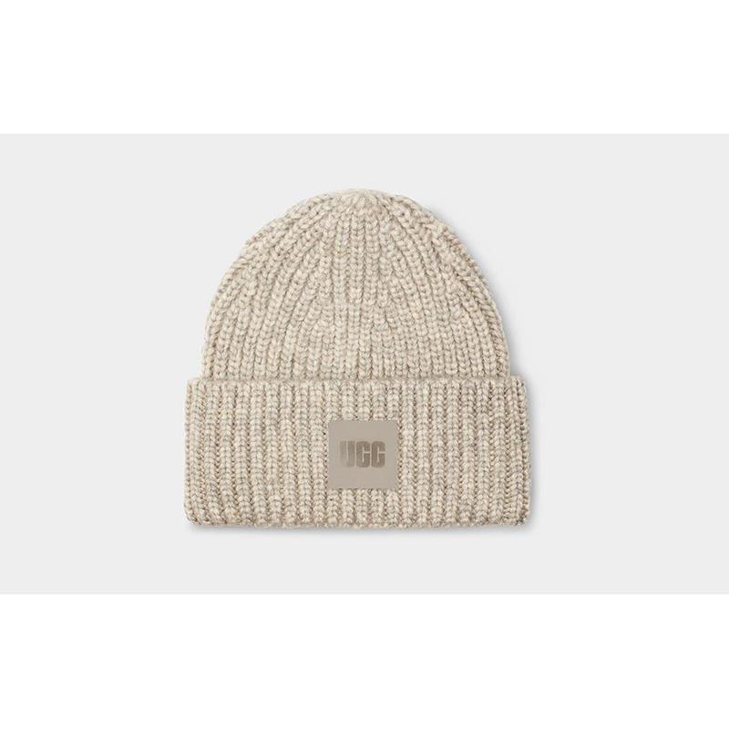 UGG Chunky Rib Beanie-Light Grey