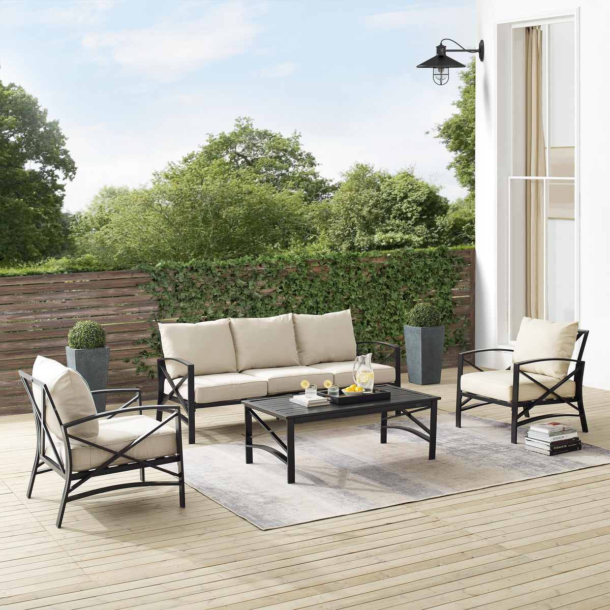 Crosley Outdoor Kaplan 4Pc Outdoor Sofa Patio Furniture Set