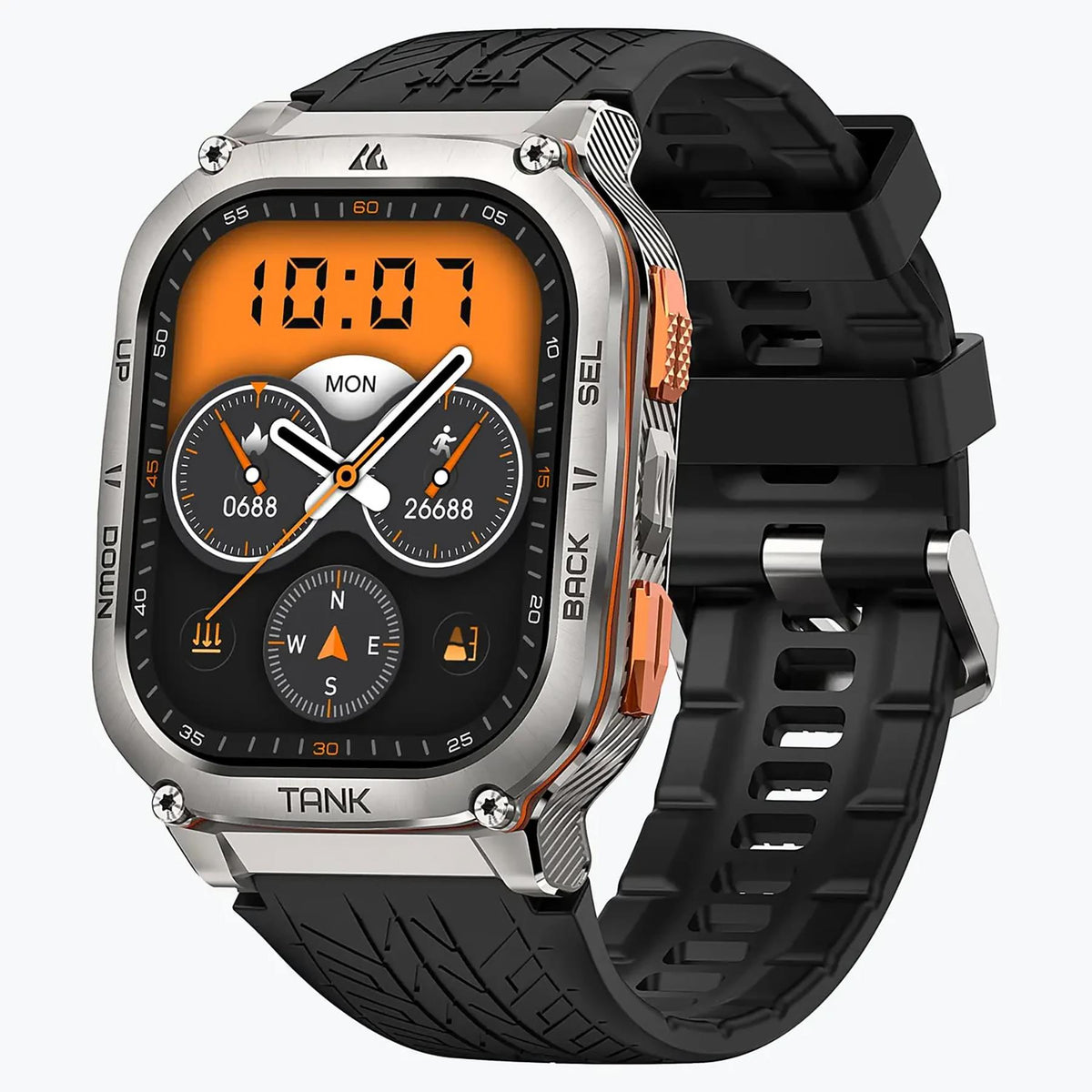 KOSPET TANK M3 Ultra 1.96-In.-AMOLED GPS Smartwatch with Silicone Band (Silver)