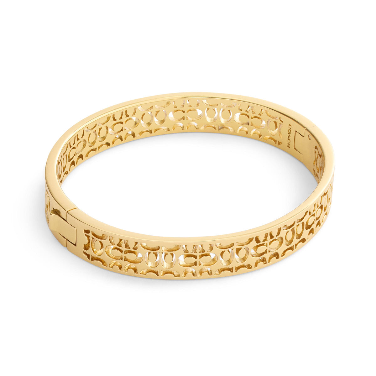 COACH Quilted C Cut Out Hinged Bangle - Gold