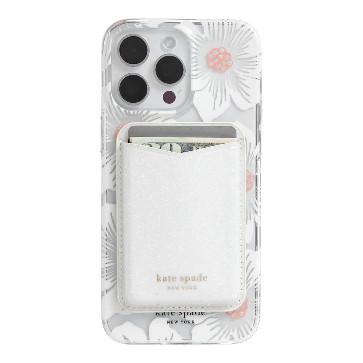 Kate Spade New York MagSafe Wallet White Glitter