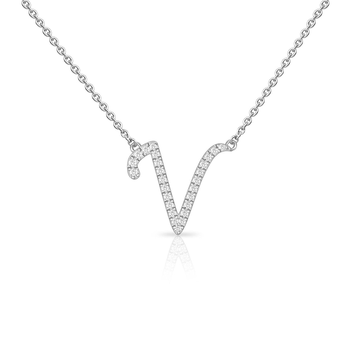 Infinity Luxe Jewelry Collection Diamond Cursive Initial W/Chain