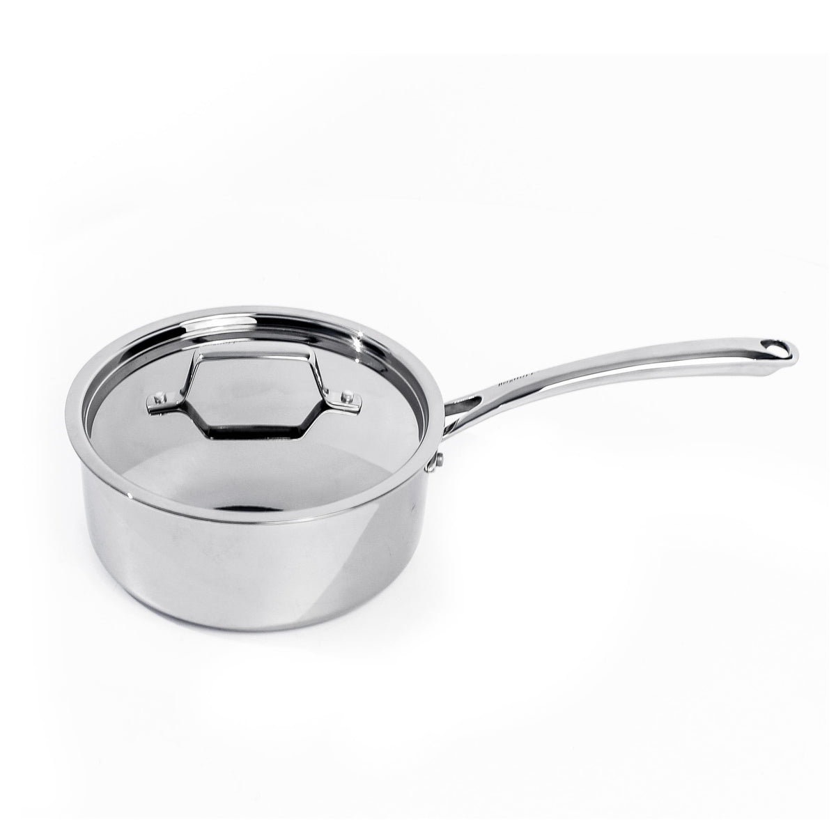 BergHOFF Professional Tri-Ply 18/10 Stainless Steel 8" Saucepan with SS Lid, 3qt.