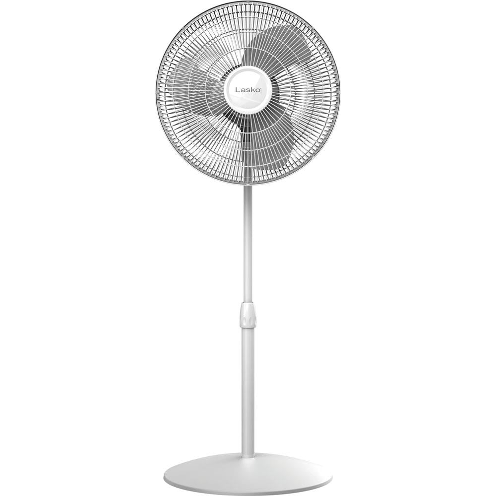Lasko 16 In. Oscillating Stand Fan - White