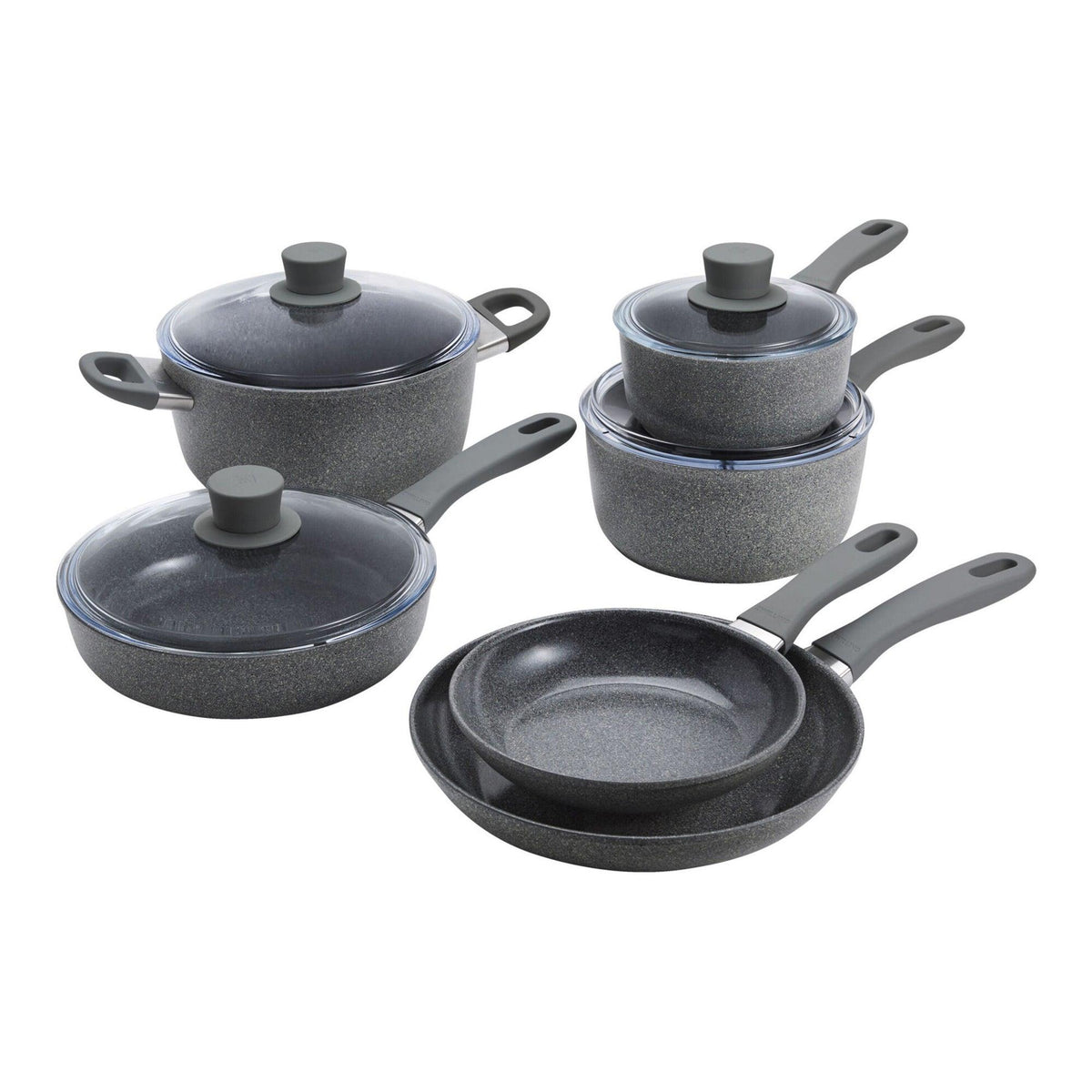 Zwilling Parma Plus 10pc Aluminum Nonstick Ceramic Cookware Set Grey