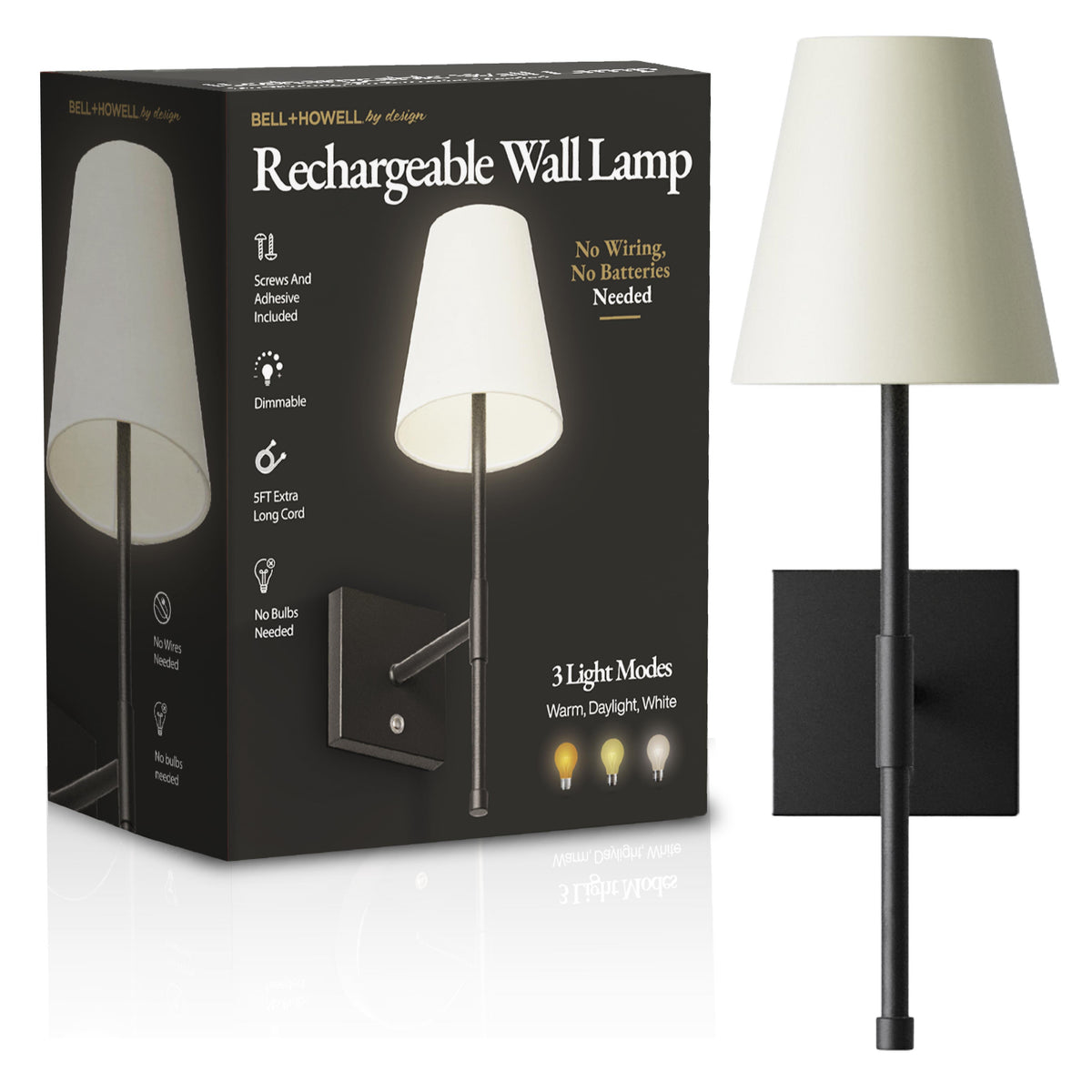 Bell + Howell Rechargeable Wall Lamp