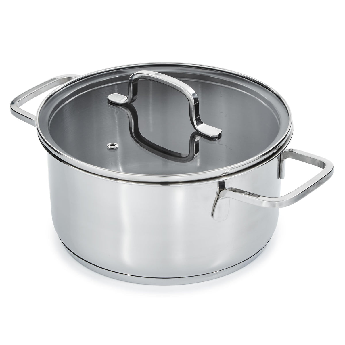 BergHOFF DiNA Helix Recycled 18/10 Stainless Steel 8" Stockpot 3.2qt. + Glass Lid