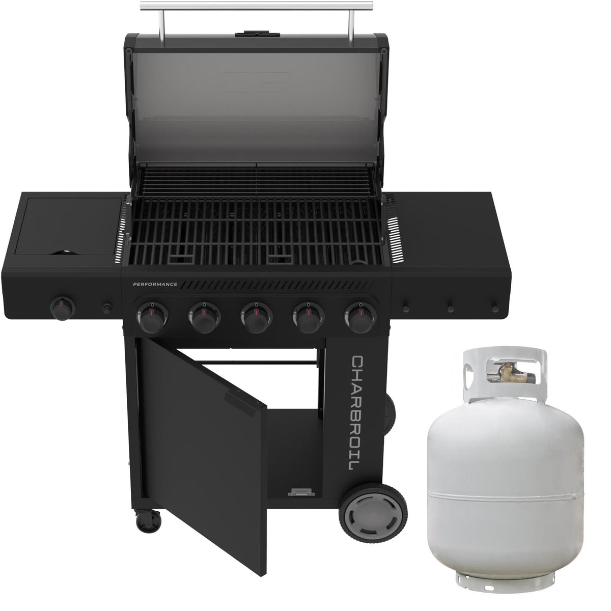 Char-Broil Grills Performance Series 5 Burner Gas Grill with Sideburner and Tank