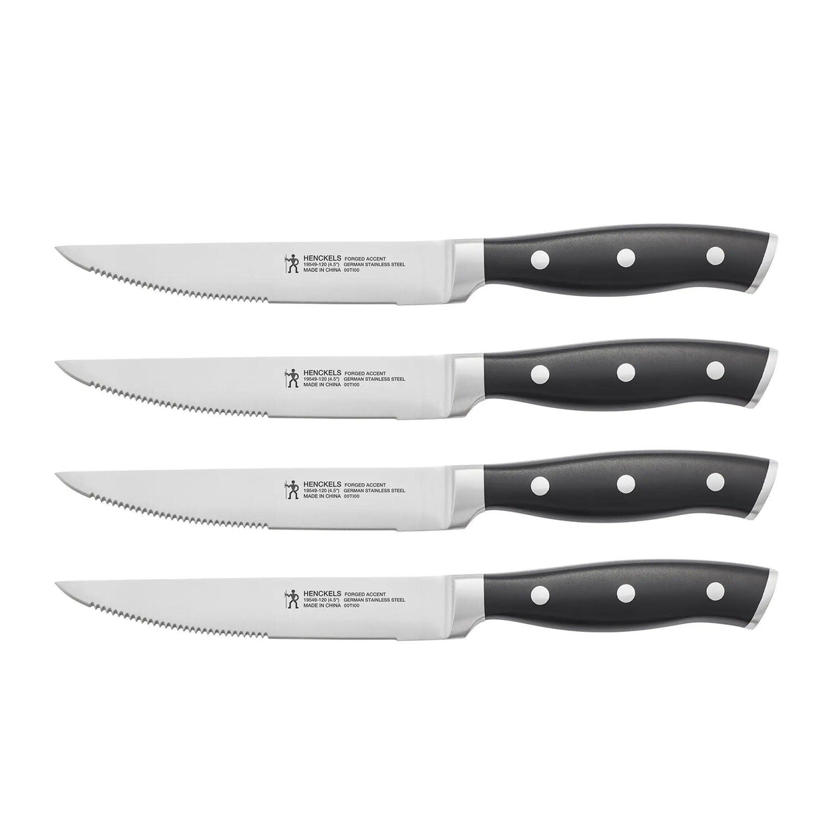 Henckels Forged Accent 4pc Steak Knife Set Black