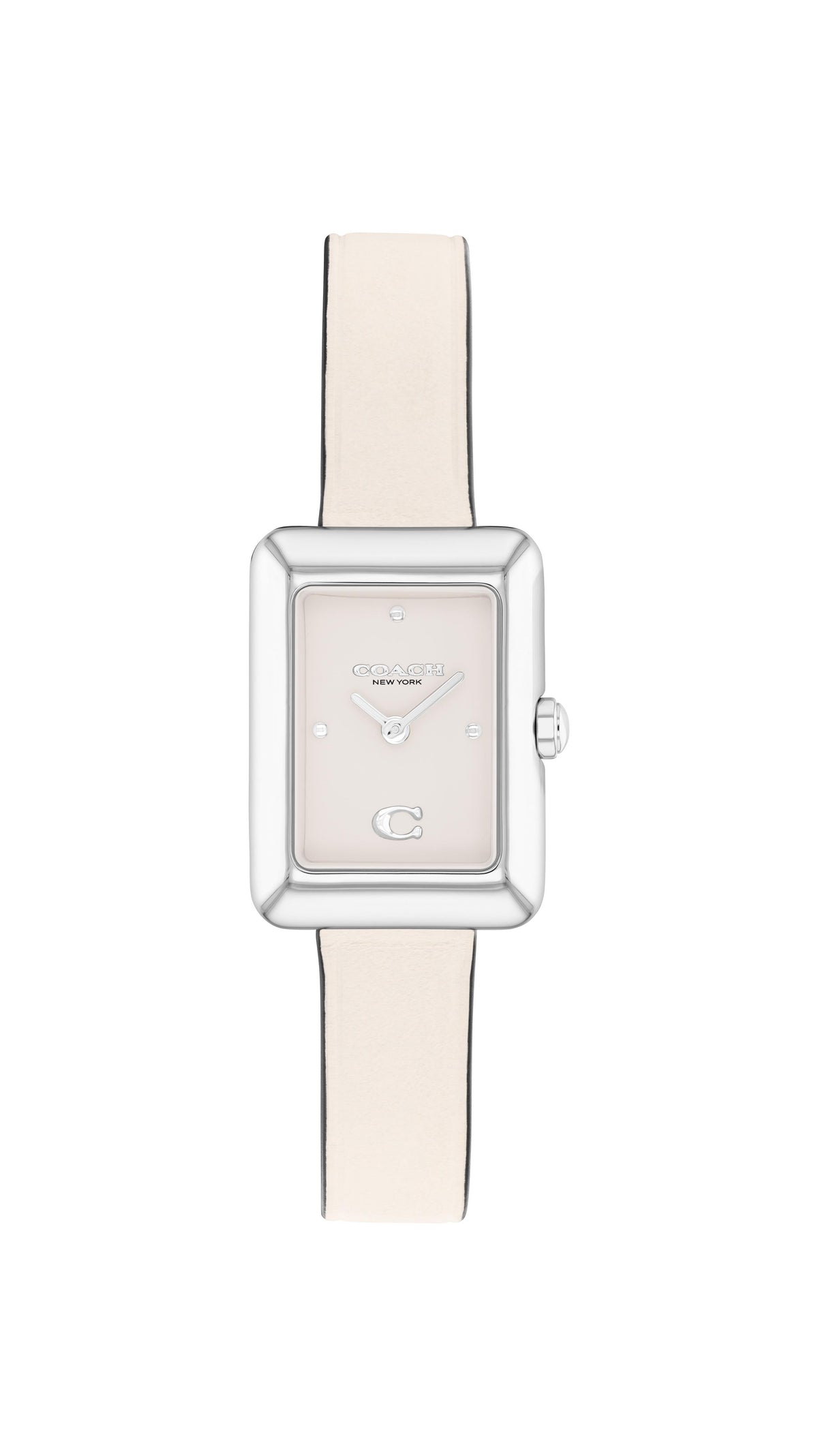 Coach Mara Ladies. Stainless Steel Case. Chalk Dial. Chalk Leather Strap