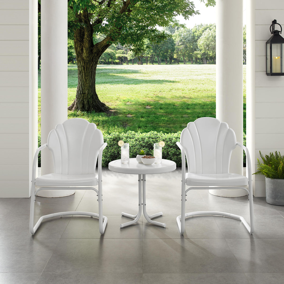 Crosley Outdoor Tulip 3Pc Retro Outdoor Chair Set