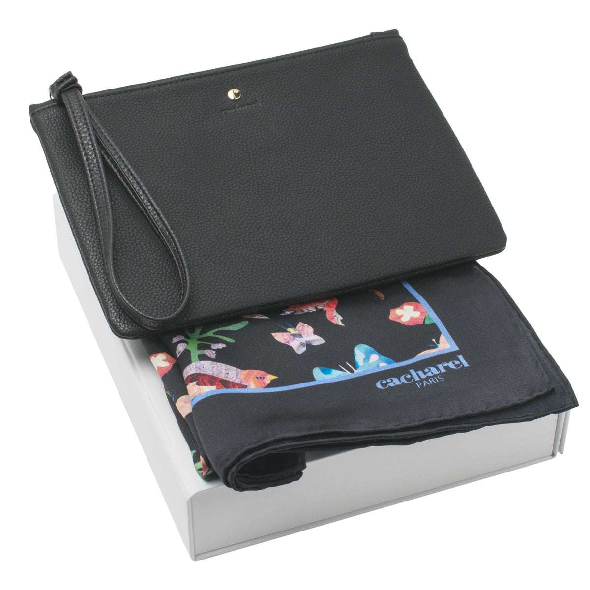 Set Cacharel Black (clutch & silk scarf)
