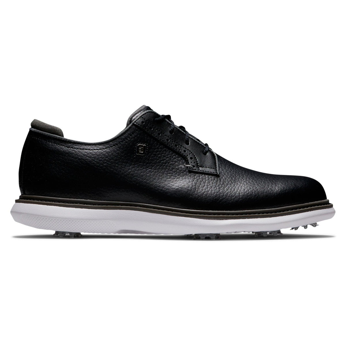 FootJoy Traditions Blucher Men's Spiked Golf Shoes - Black/White/Grey/8 Medium