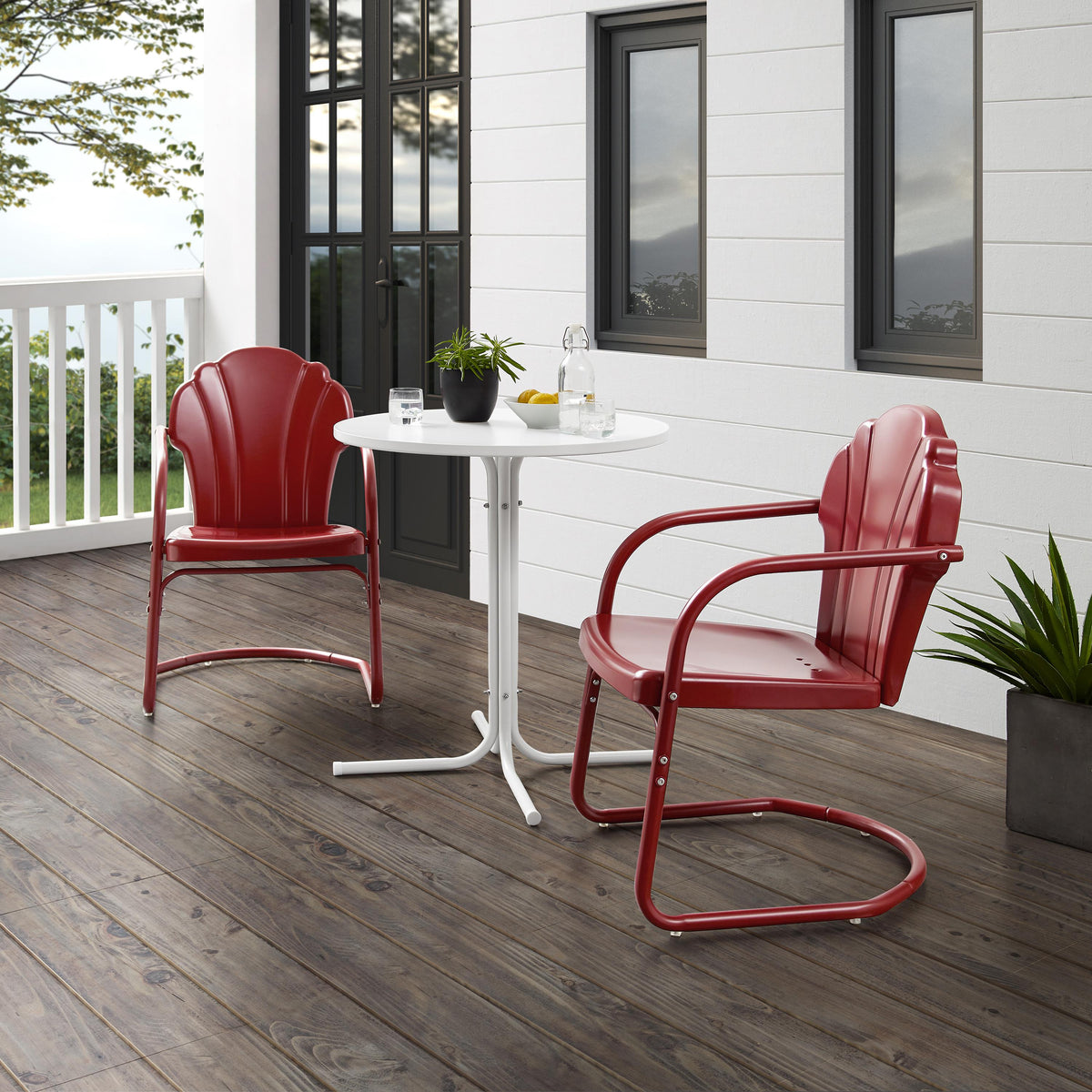 Crosley Outdoor Tulip 3Pc Retro Outdoor Bistro Set