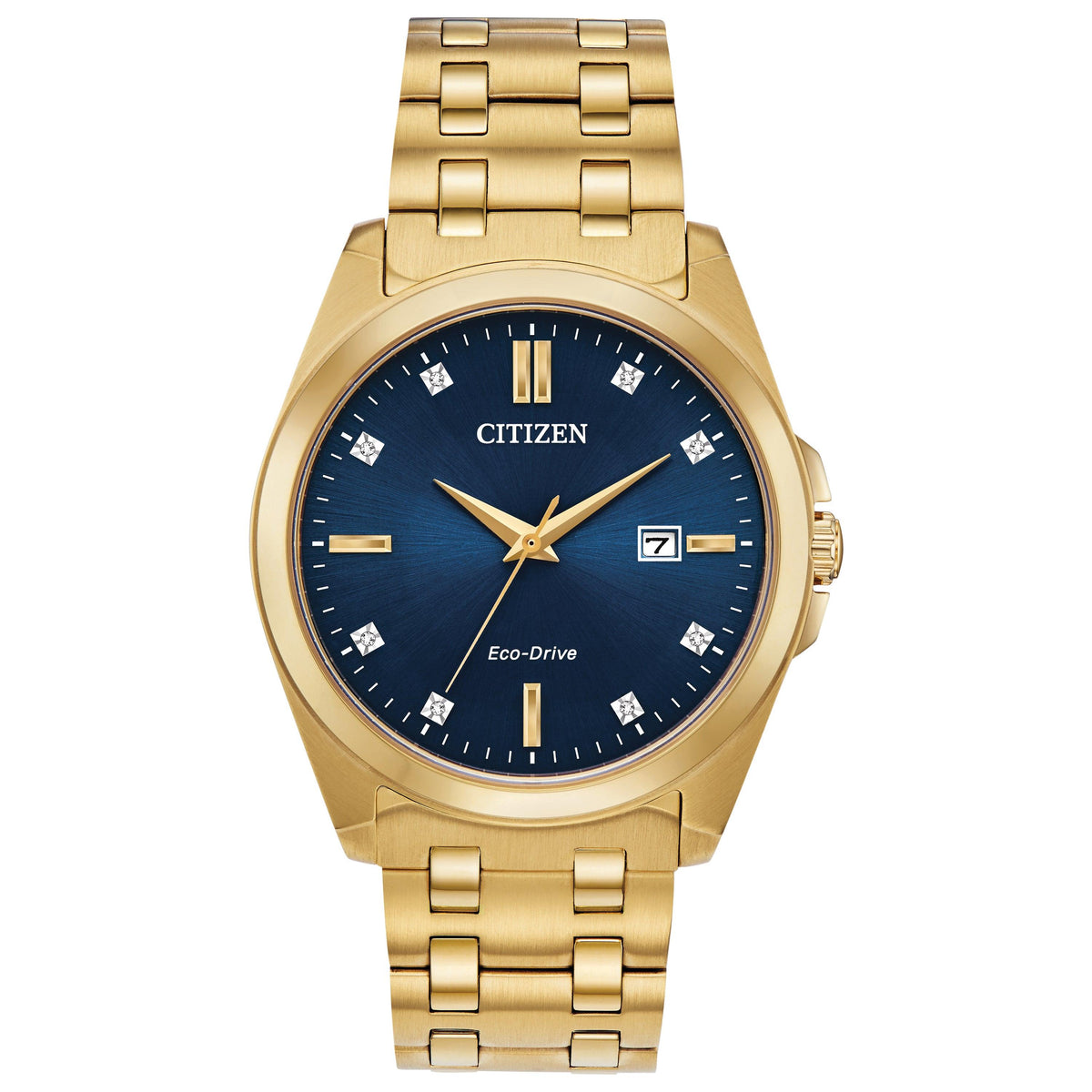 Citizen Men's Peyten Eco-Drive Gold-Tone Stainless Steel Watch Blue Dial