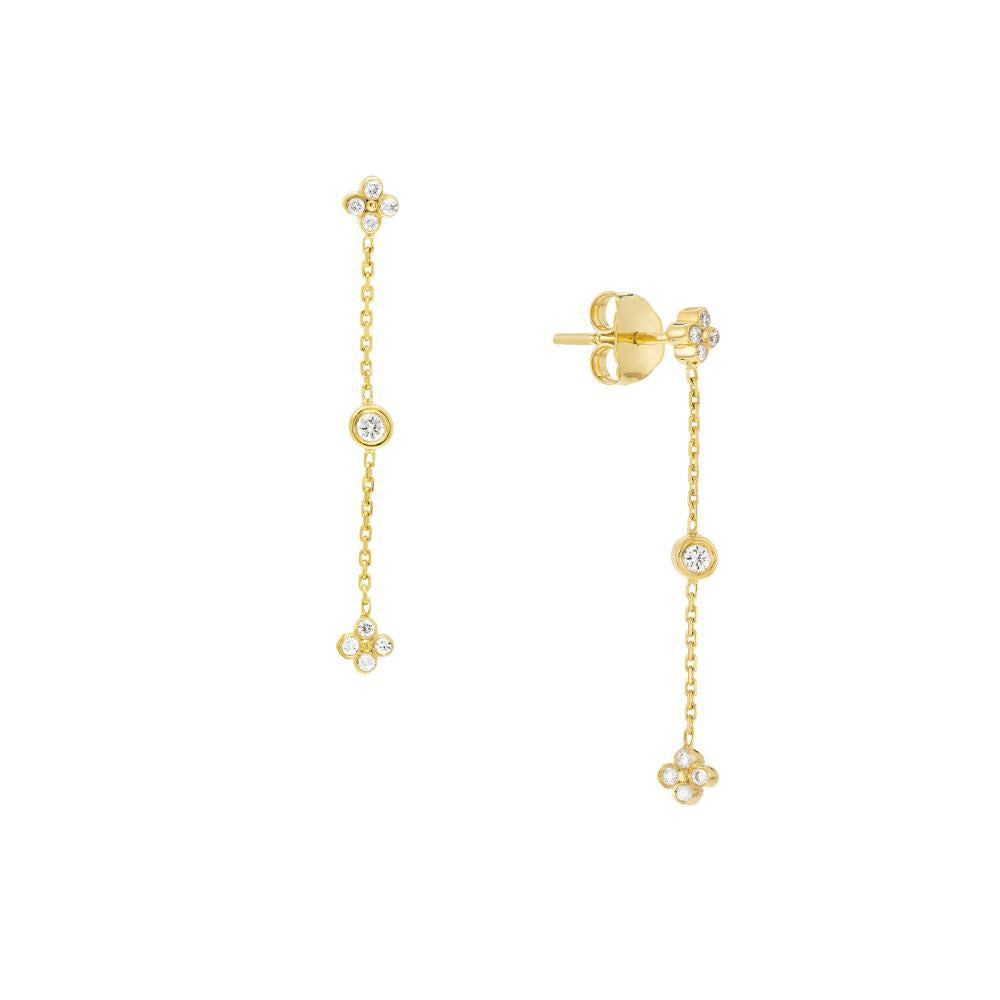 HAWLEY ST Diamond Bezel and Cluster Dangle Earrings