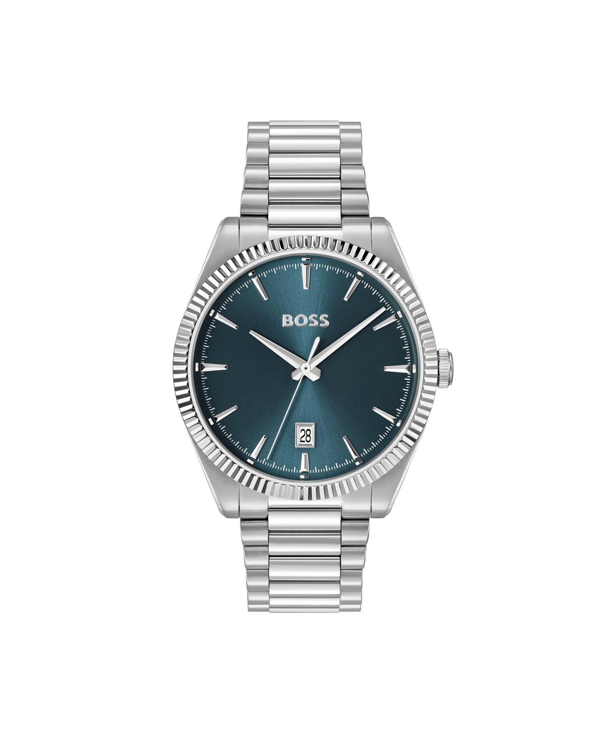 HUGO BOSS Boss Cheswick Gents. Stainless Steel Case and bracelet. Blue Dial with date display.