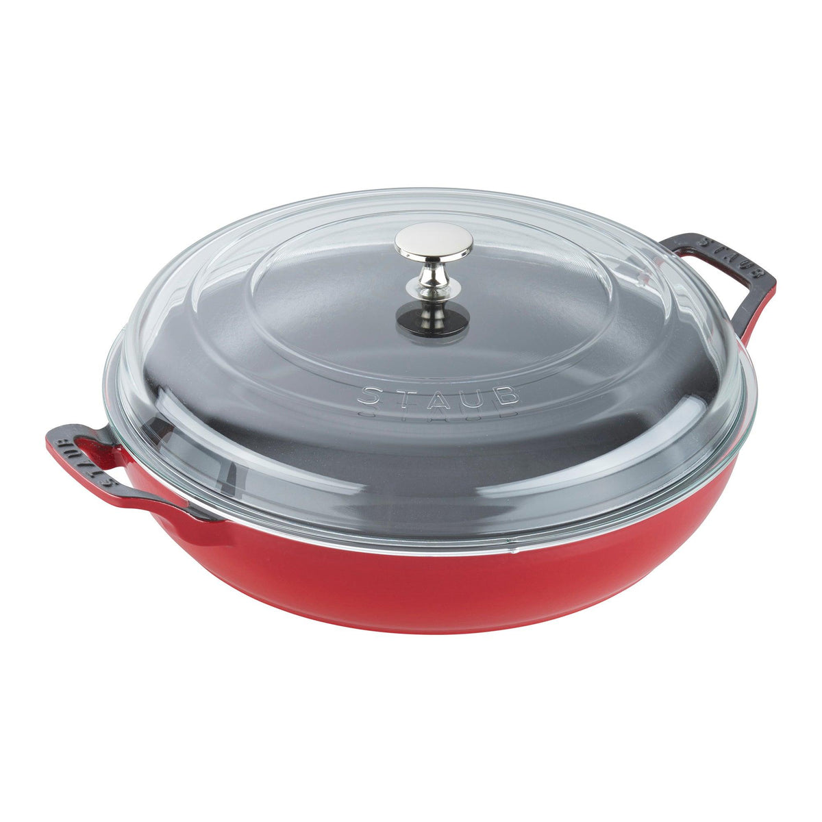Staub 3.5qt Cast Iron Braiser w/ Glass Lid Cherry