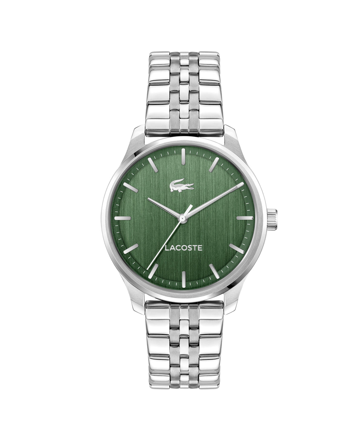 Lacoste Lisbon Gents. Stainless Steel Case and bracelet. Green Dial