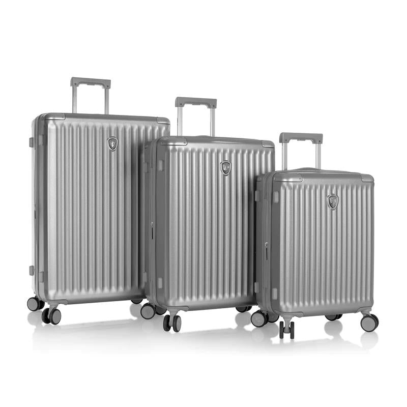 Heys Luggage Luxe 100% PC 3pc Luggage Set - Silver