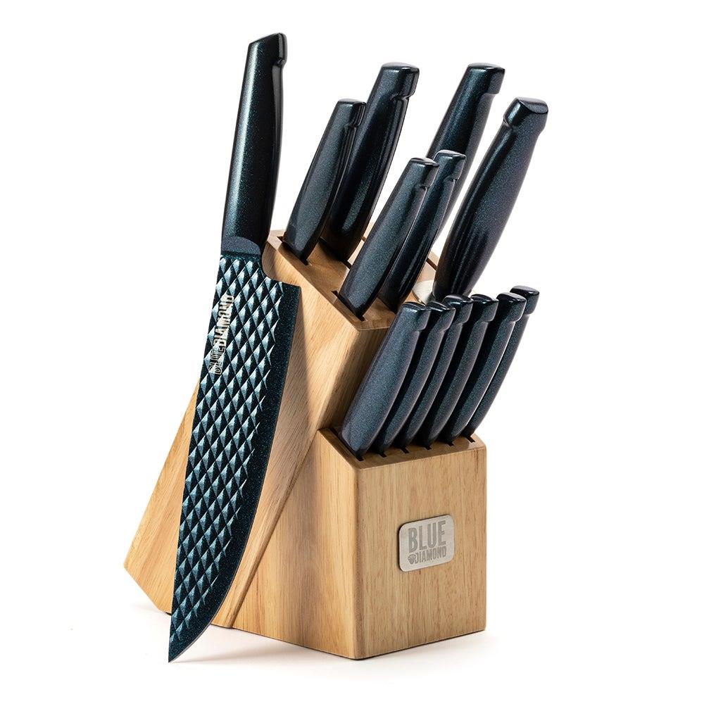 Blue Diamond Sharp Stone Nonstick 14pc Knife Block Set