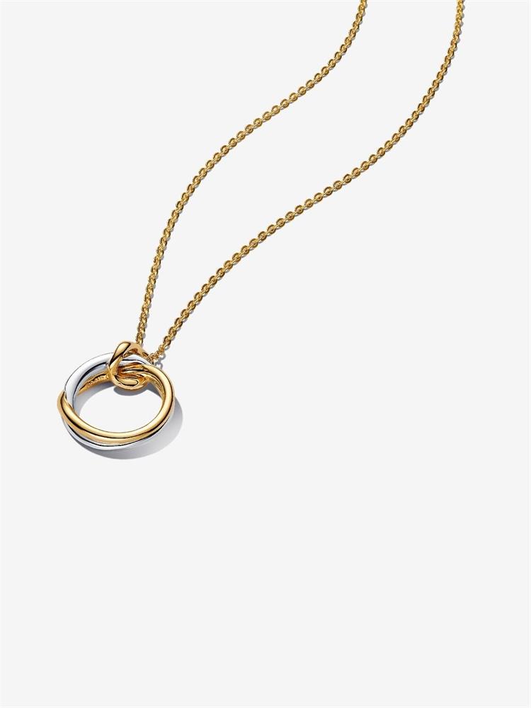 Pandora Two-Tone Pendant Necklace Size 17.7"