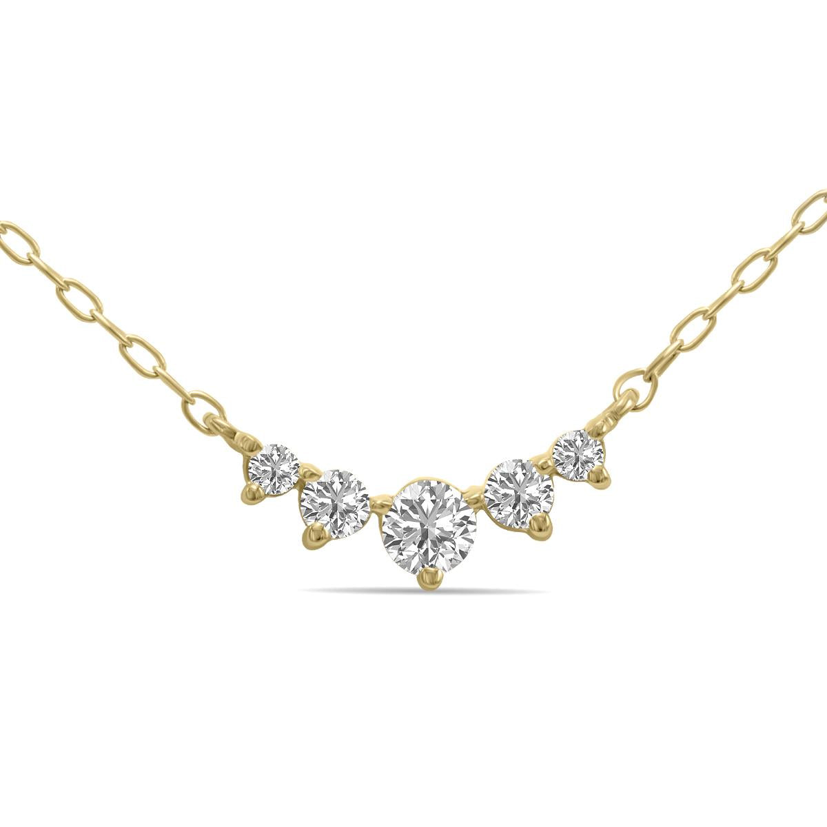Prestige Boutique Diamonds Five Stone Lab Diamond Necklace Size 0.24 CTW