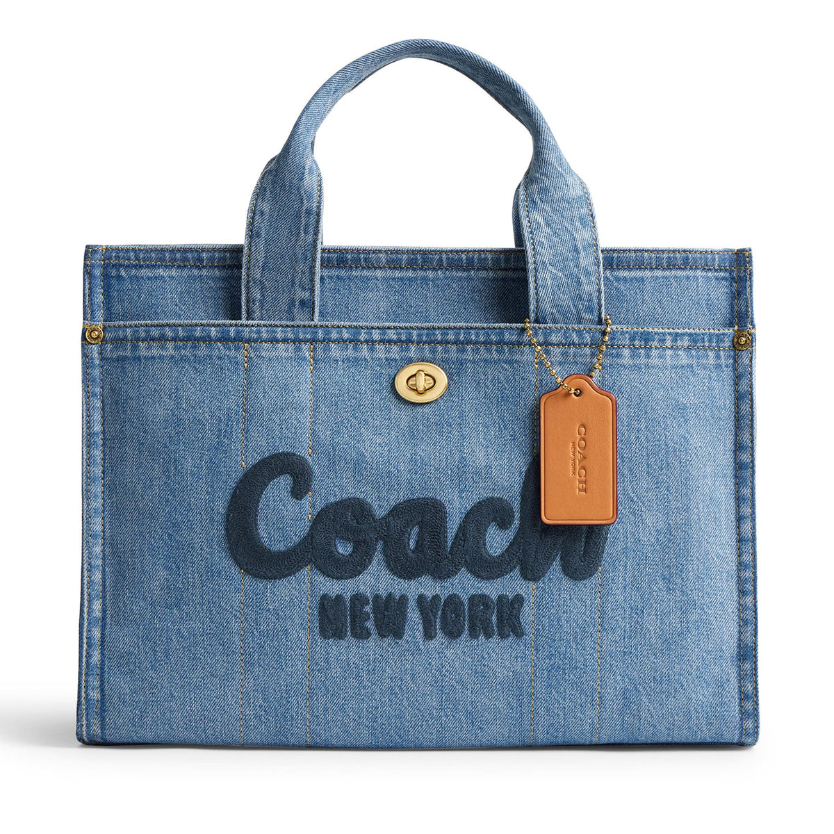 COACH Denim Cargo Tote - Indigo/Brass