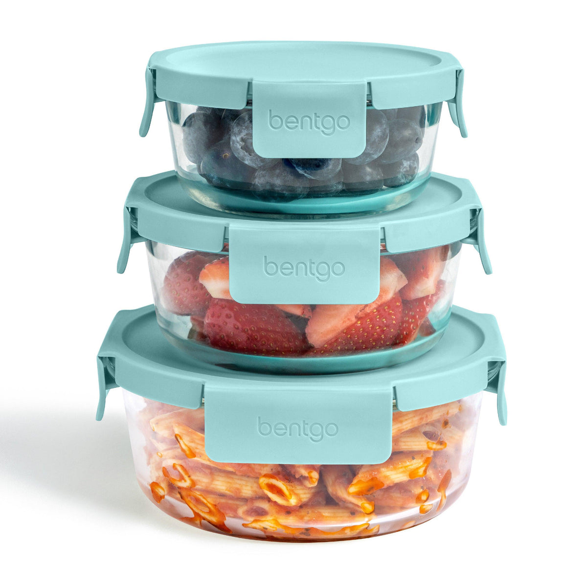 Bentgo 6pc Glass Leakproof Food Storage Set Soft Aqua