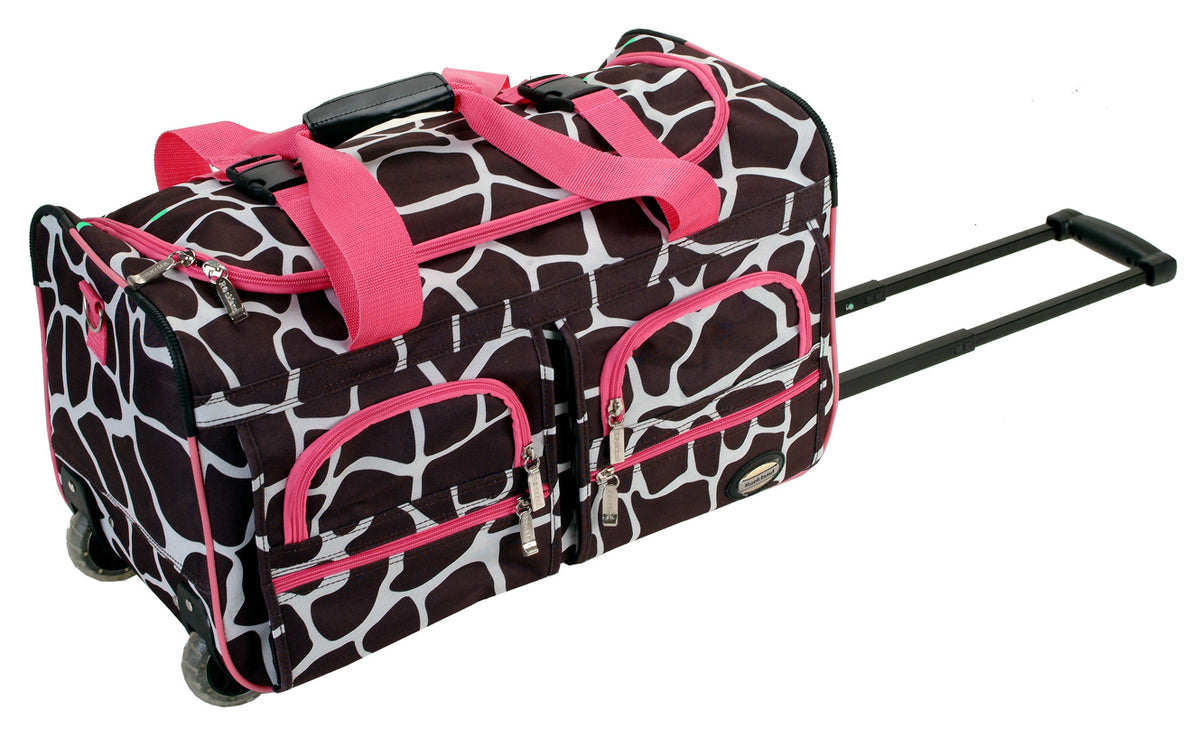 Rockland Luggage 22" Rolling Multi-Pocket Duffle - Pink Giraffe