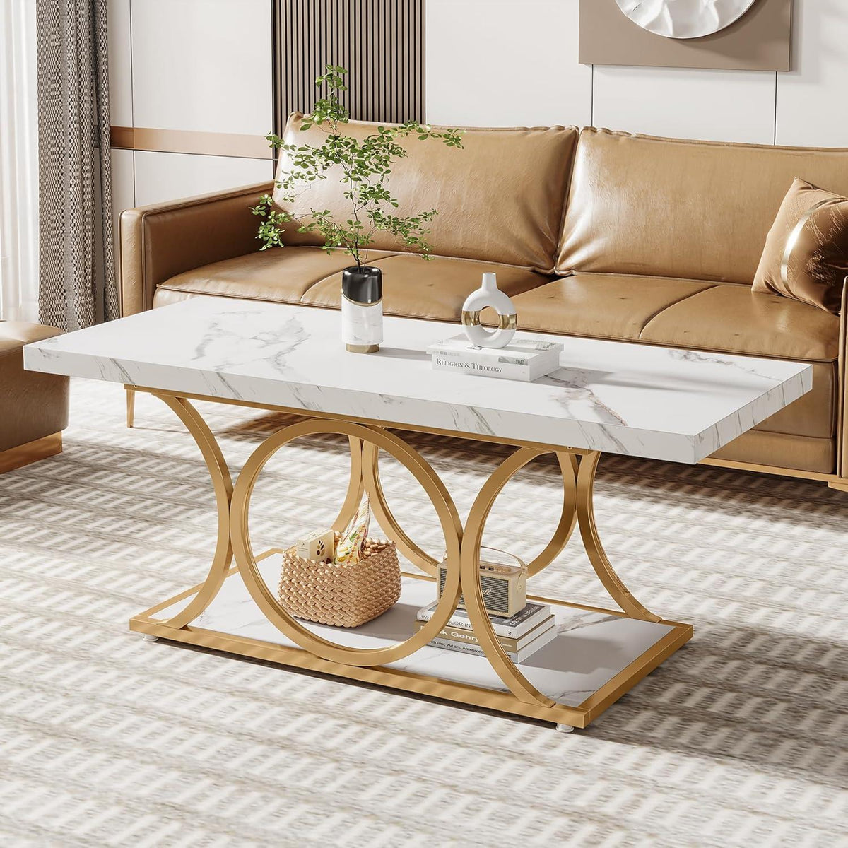 Stark Home 47.24" Rectangle Coffee Table