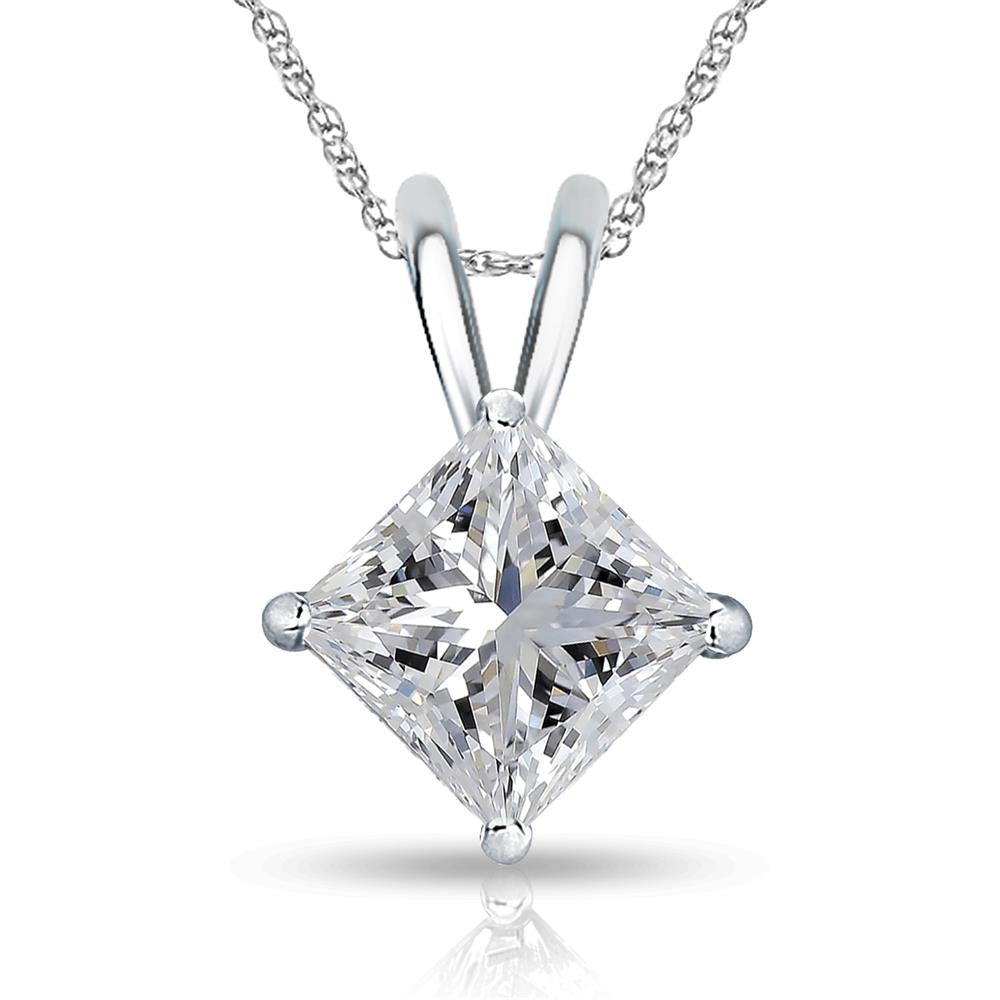 Prestige Boutique Diamonds Princess Pendant w/Chain Size 2.50ct