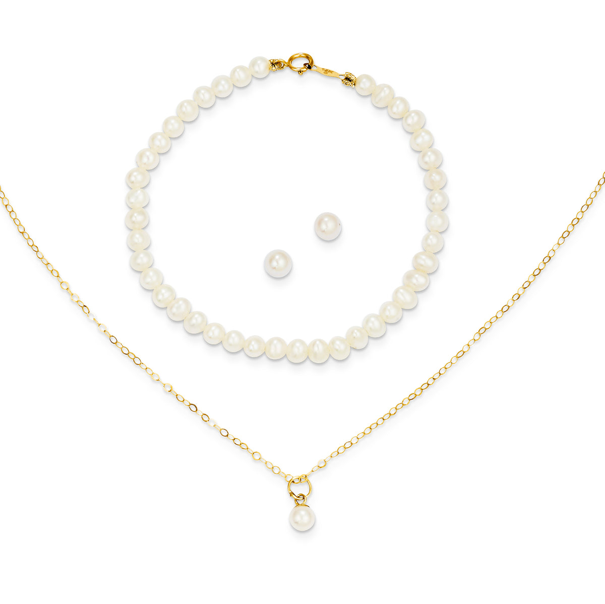 Distinctive Children's 14kt FW Cultured Pearl 3pc Set