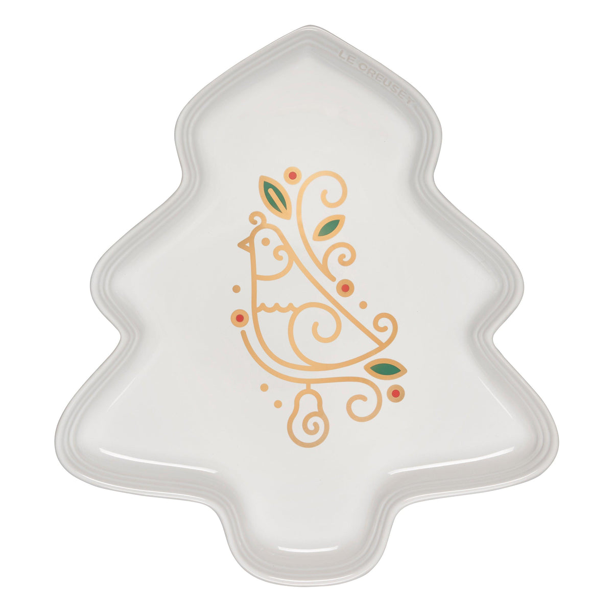 Le Creuset Noel Collection 14" Tree Platter White