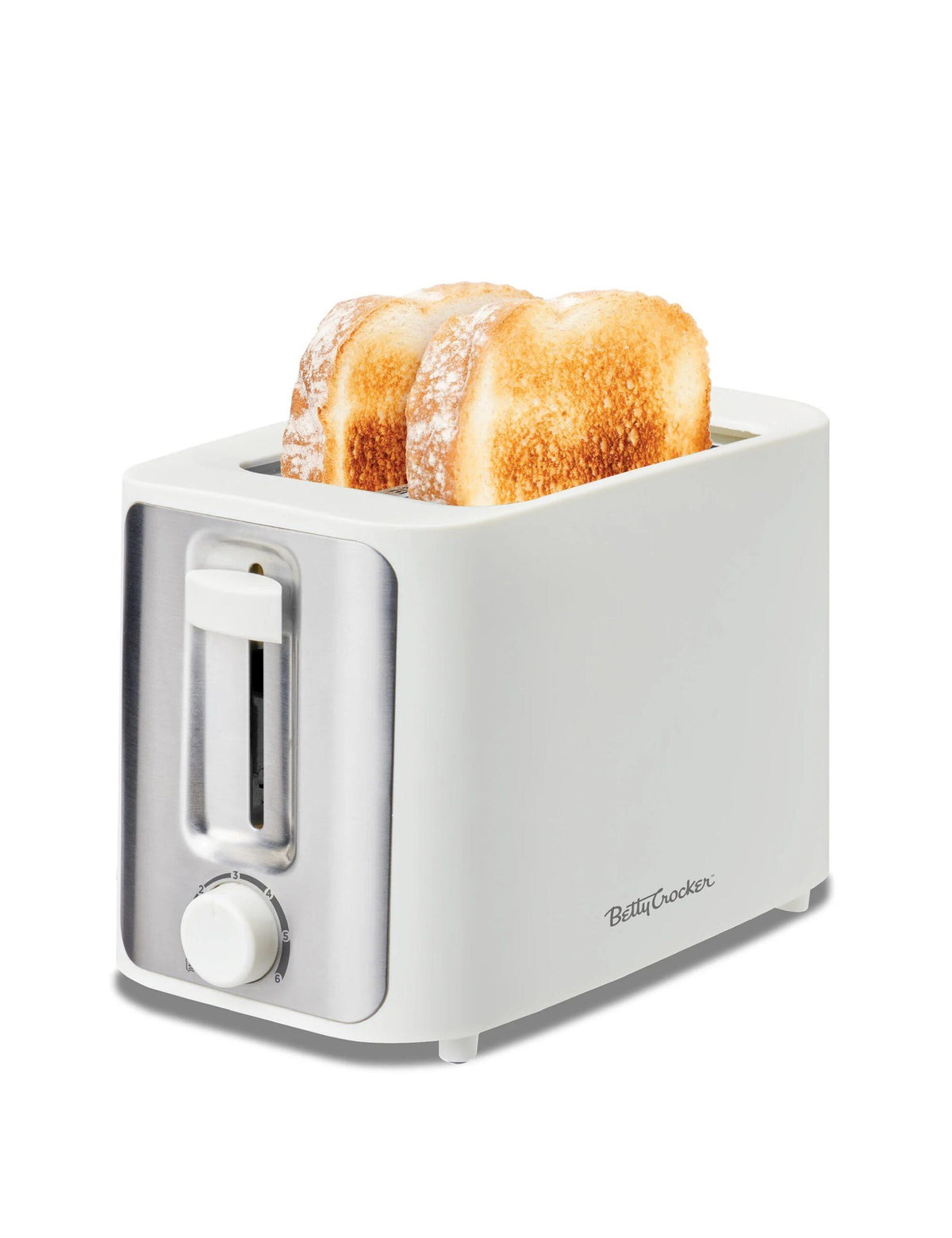 Betty Crocker 2 Slice Toaster - White W/Ss Accents