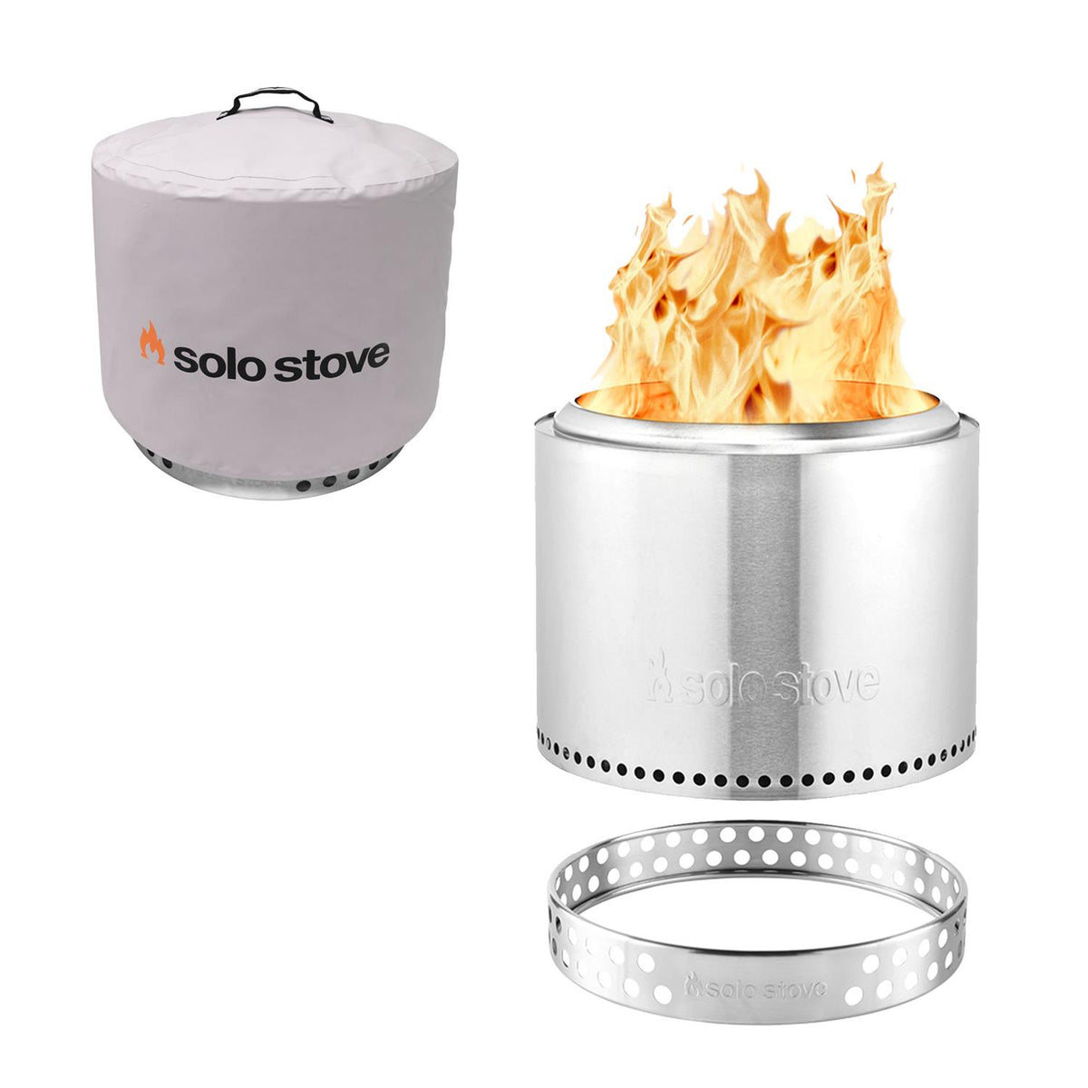 Solo Stove Bonfire Fire Pit plus Stand and Shelter Package