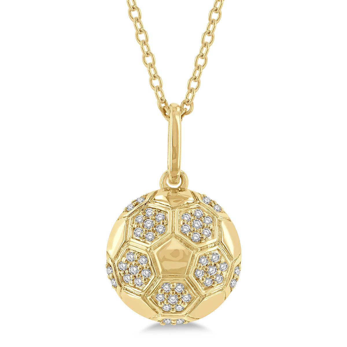 Jilco Inc Diamond Soccer Ball Necklace