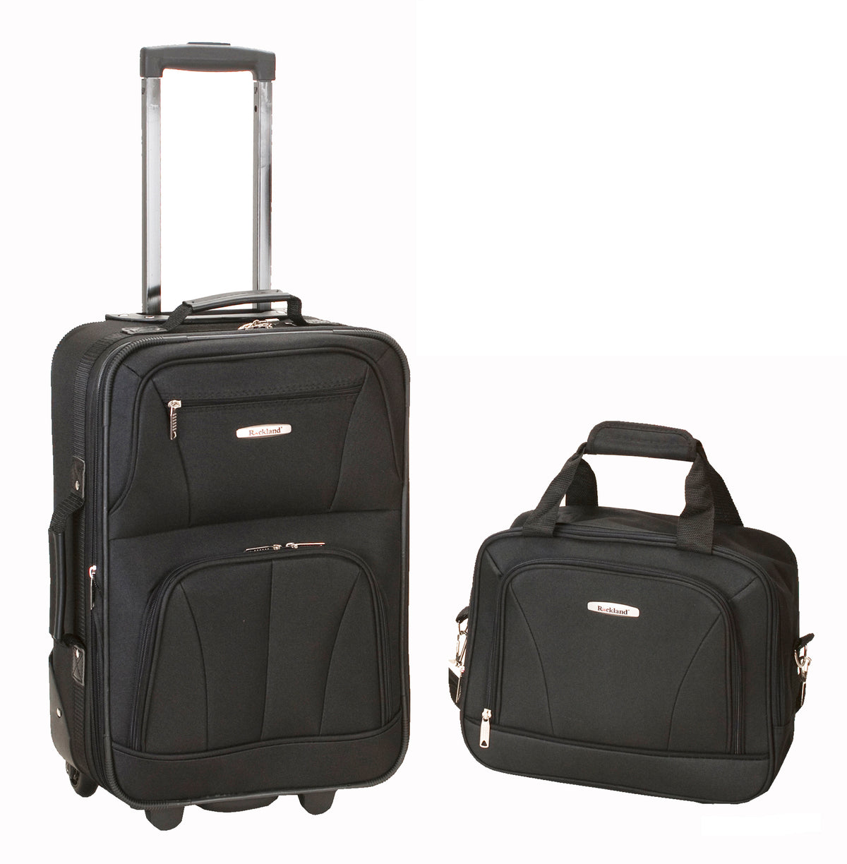 Rockland Luggage 2 pc. Expandable Lightweight Carry-on Luggage Set - Black