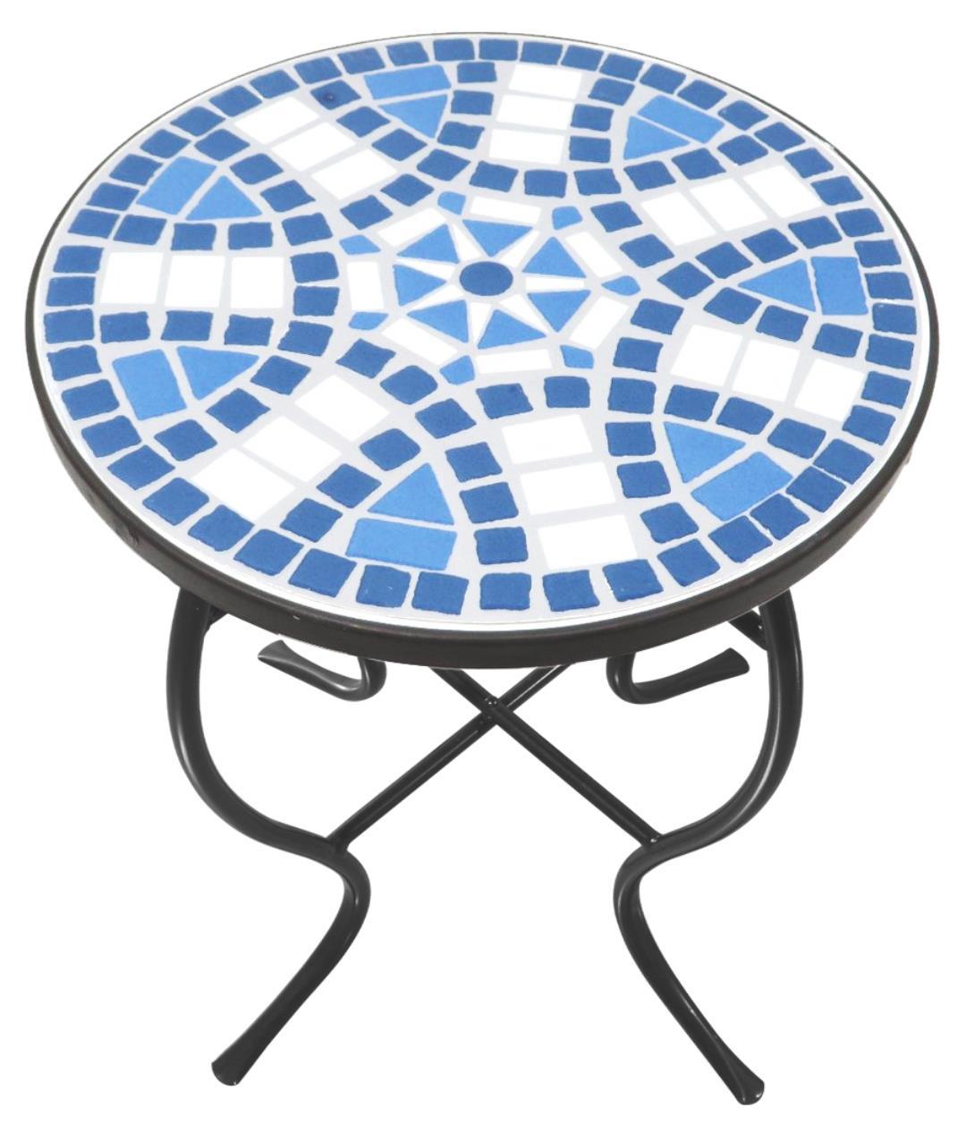 W Unlimited Mosaic Art Collection - Blue Daisy Accent Table - Blue