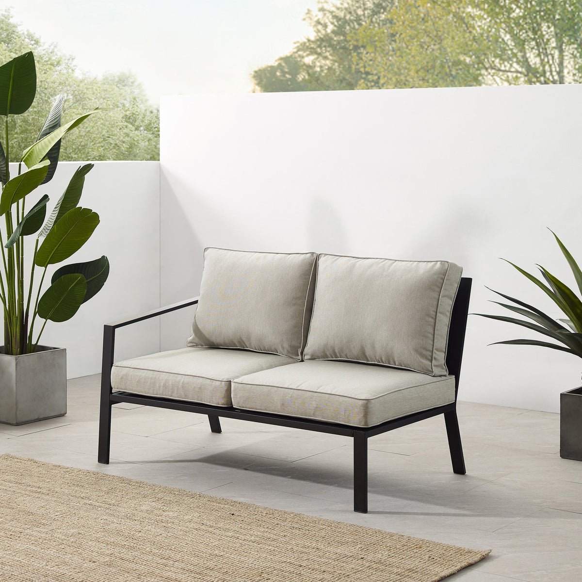Crosley Outdoor Clark Outdoor Sectional Left Side Loveseat