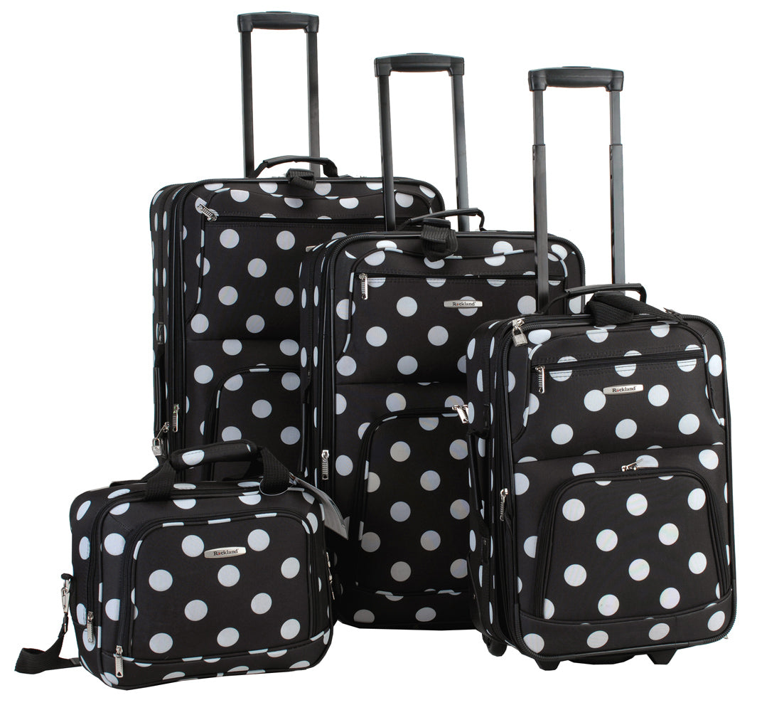 Rockland Luggage Galleria, 4 pc. Set - Black Dot